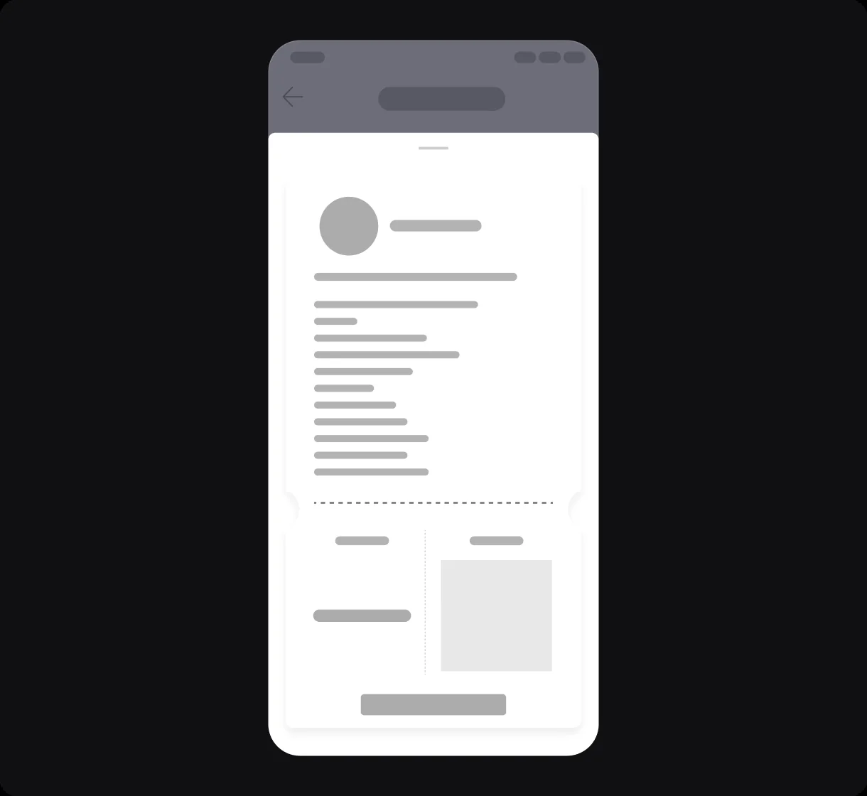 Low-fidelity wireframe of the coupon redemption flow