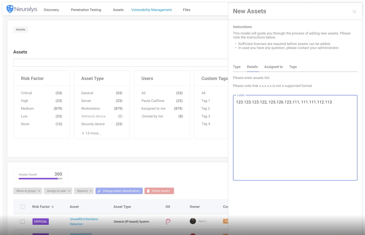 Previous modal for creating an asset: instructions, raw fields, and a button with no feedback