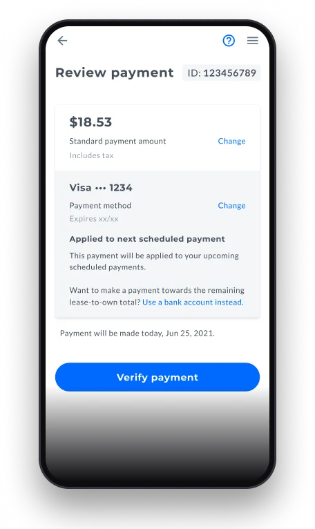 Four screens from the previous payment flow — 2