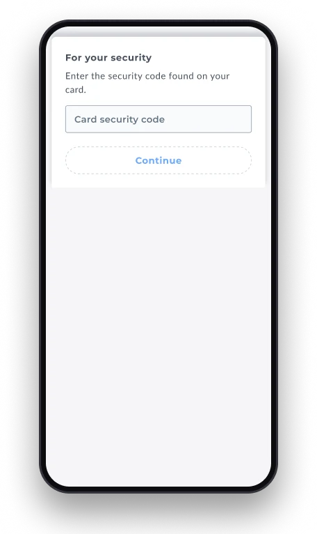 Four screens from the previous payment flow — 3