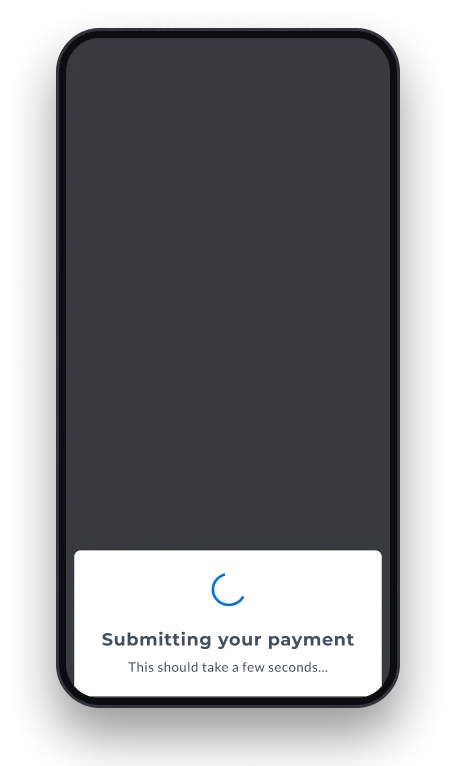 Four screens from the previous payment flow — 4